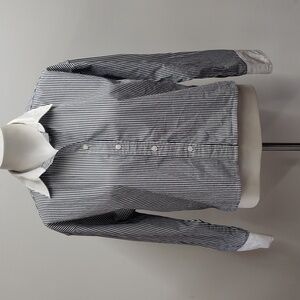 J. Crew Relaxed-fit Cropped Cotton Poplin Shirt in Stripe Women's Size 4 NWT